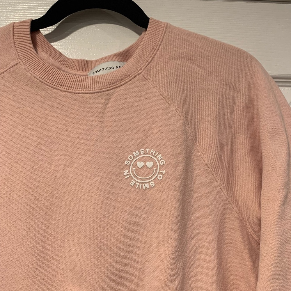 Something Navy Smiley Crewneck Sweatshirt - Picture 3 of 5